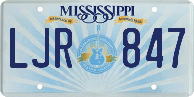 MS license plate LJR847