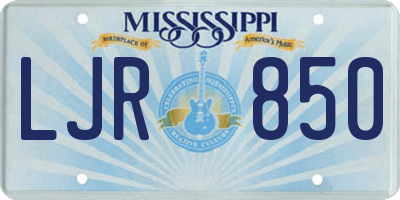 MS license plate LJR850