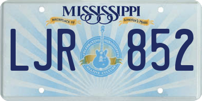 MS license plate LJR852