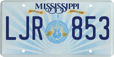 MS license plate LJR853