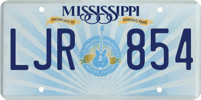 MS license plate LJR854