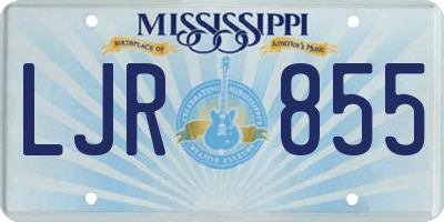 MS license plate LJR855