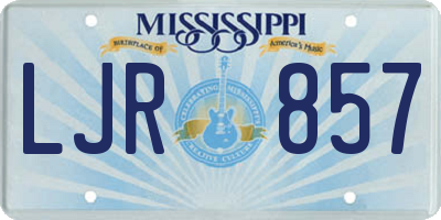 MS license plate LJR857