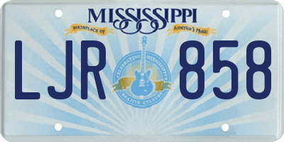 MS license plate LJR858