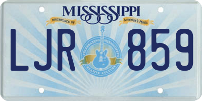MS license plate LJR859
