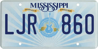 MS license plate LJR860
