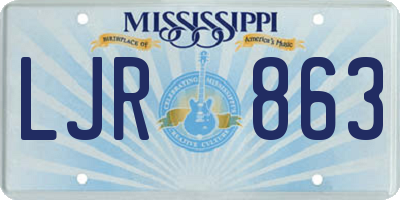MS license plate LJR863