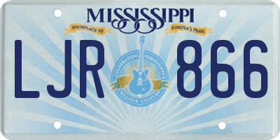 MS license plate LJR866