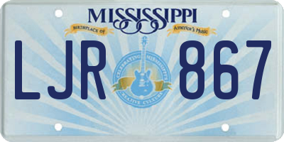 MS license plate LJR867
