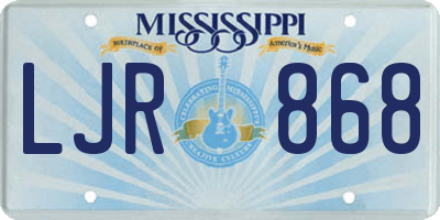 MS license plate LJR868