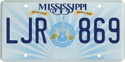 MS license plate LJR869