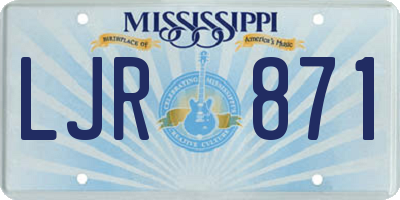 MS license plate LJR871