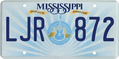 MS license plate LJR872