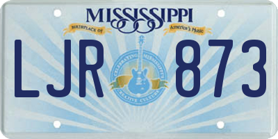 MS license plate LJR873