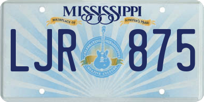MS license plate LJR875