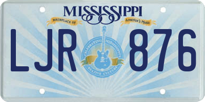 MS license plate LJR876