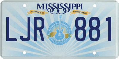 MS license plate LJR881