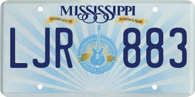 MS license plate LJR883