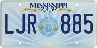 MS license plate LJR885