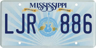 MS license plate LJR886