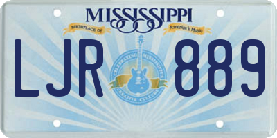 MS license plate LJR889