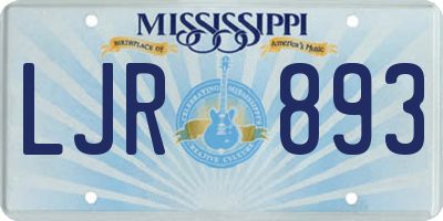 MS license plate LJR893