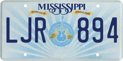 MS license plate LJR894