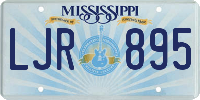 MS license plate LJR895