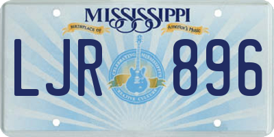 MS license plate LJR896