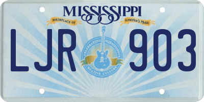 MS license plate LJR903
