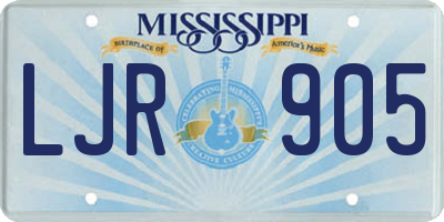 MS license plate LJR905