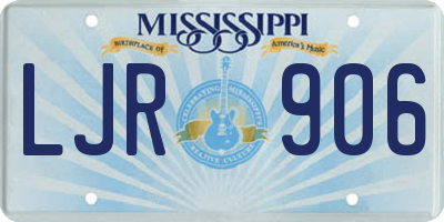MS license plate LJR906