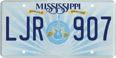 MS license plate LJR907
