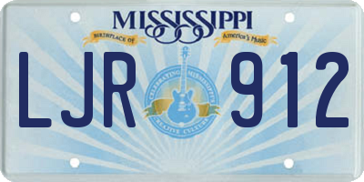 MS license plate LJR912