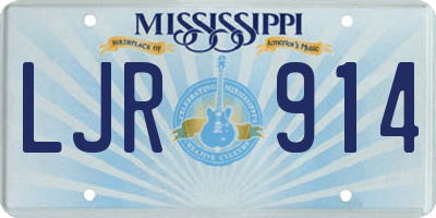 MS license plate LJR914