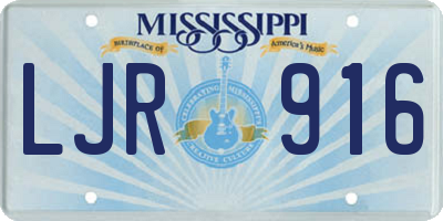 MS license plate LJR916