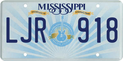 MS license plate LJR918