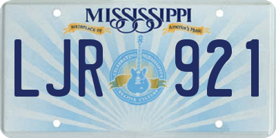 MS license plate LJR921