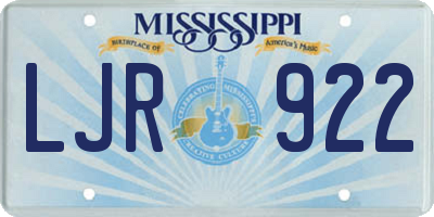 MS license plate LJR922