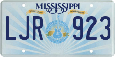 MS license plate LJR923