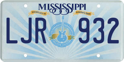 MS license plate LJR932