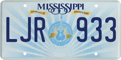 MS license plate LJR933