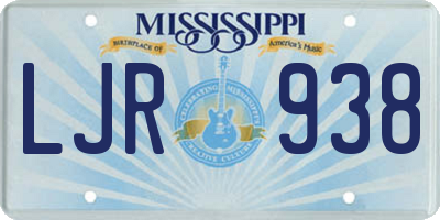 MS license plate LJR938