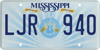 MS license plate LJR940