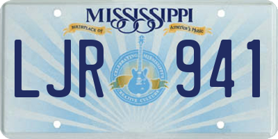 MS license plate LJR941