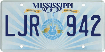 MS license plate LJR942