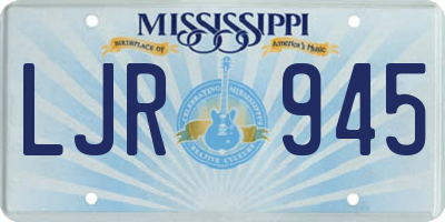 MS license plate LJR945