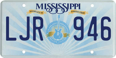 MS license plate LJR946