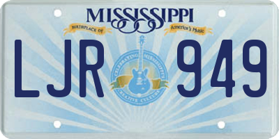 MS license plate LJR949