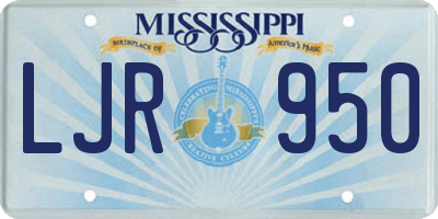 MS license plate LJR950